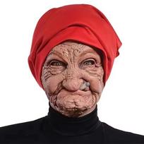 Moteris Vyras Kaukė Pilnas Galvos Veidas Realistiškas Silikoninis Senelio Močiutės Kaukė Imitavimo Reikmenys Helovino Dekoracija Šventės Cosplay Rekvizitas raudona