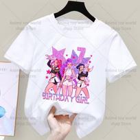 KPop Demon Hunters Birthday T-Shirt Printed Cotton Children's Short Sleeve Casual Baby Shower Short Sleeve Top T-Shirt Clothing 110