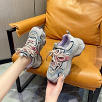Pelanrica European Station does old polish dad shoes for women 2025 versatile casual running breathable thick sports shoes 35 violetinė