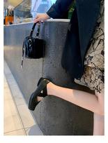 Sheepskin version~ Popular square head pig nose shoes elastic band ballet shoes Mary Jane women's shoes flat bottom shallow mouth single shoes women 35