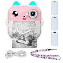 Extralink EPP-003 Pink | Mini thermal printer with camera | 3 rolls of thermal paper, 2.5 LCD screen, Bluetooth, USB-C, 1000 mAh