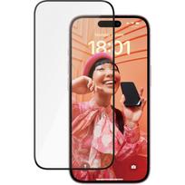 PanzerGlass Ceramic Protection - Bildschirmschutz für Handy - Ultra-Wide Fit mit EasyAligner - Glas - Rahmenfarbe schwarz - für Apple iPhone 15 (2837)