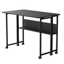 Folding desk table Maclean, black, mobile 100x58cm, max. 50kg, MC-126 B