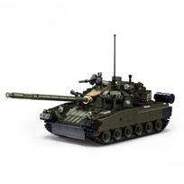 798 vnt. T-80BVMS pagrindinio kovinio tanko modelio konstravimo kaladėlės, kariuomenės PKT, karinis „pasidaryk pats“ edukacinis žaislas vaikams, kūrybinė kalėdinė dovana, be dėžutės black