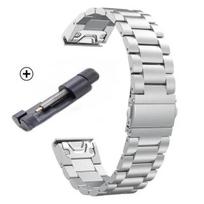 Nerūdijančio plieno dirželis Garmin Fenix 8 7 7X 6X 6Pro 5X 5Plus Metalinė apyrankė Epix Gen 2 Tactix 22 26mm Quickfit Apyrankės Laikrodžio dirželiai QuickFit 22mm sidabras