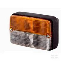 Posūkio ir gabaritinis žibintas 21/5W, stačiakampis, 12V, geltonas/skaidrus, tvirtinamas varžtais, 120x55x80mm, Hella 2BE997131081
