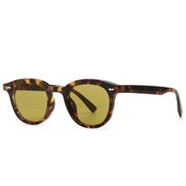 Fashion Anti-Blu-Ray Round Women Glasses Frame Retro Sunglasses Rivets Decoration Optical Men Orange Eyeglasses
