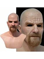 Realistiška plikio senolio kaukė Breaking Bad Walter White kaukė Heisenberg latekso kaukė Suaugusiųjų Helovino Cosplay vakarėlio kaukės rekvizitai