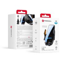 Forcell F-GRIP HS6 car holder with wireless charger with glass and air vent mount black