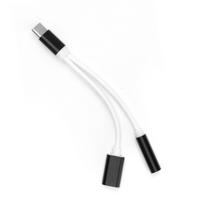 Adapteris AUX 2in1 Type C (vyr.) į Type C (m.) \/ Jack 3,5 mm (m.) juodas
