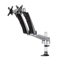 StarTech.com Dual Monitor Mount w/Full-Motion Arms - Side-by-side/Stackable - Verstellbarer Arm für LCD-Display - Kunststoff, Aluminium, Stahl - Schwarz, Silber - Bildschirmgröße: 76,2 cm (30) - Tischmontage (optional) (ARMDUAL30)