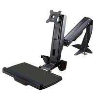 StarTech.com Monitor Tischhalterung - Monitorarm für bis zu 24 Monitore - VESA Halterung - Höhenverstellbar - Befestigungskit (Bodenplatte, Spalte, Durchführungsplatte, Tastatur-Tablett, Unterlegscheiben, Monitorarm, Klemmhalterung, Basis, Basis-Pad)