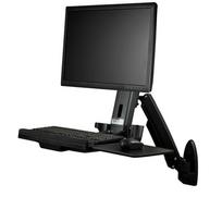 StarTech.com Wandmontage Sitz-/ Steh Workstation - 1 Monitor bis zu 24 - VESA - Höhenverstellbarer Ergonomischer Schreibtisch - Befestigungskit (Wandplatte, Spalte, Tastatur-Tablett, Monitorarm) für Monitor - Kunststoff, Aluminium, Stahl - Schwarz - Bildschirmgröße: 61 cm (24)