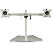 StarTech.com Dual Monitor Stand - Horizontal - Für bis zu 24 VESA-Monitore - Silber - Verstellbare Tischhalterung 2 Monitore (ARMDUOSS) - Aufstellung für 2 Monitore - Kunststoff, Aluminium, Stahl - Schwarz, Silber - Bildschirmgröße: 61 cm (24) - Schreibtisch