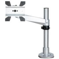 StarTech.com Desk Mount Monitor Arm, VESA or Apple iMac/Thunderbolt Display up to 14kg, Articulating Height Adjustable Single Desktop Monitor Pole Mount, Desk Clamp or Grommet, Silver - Small Footprint Design (ARMPIVOTB2)