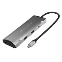 j5create JCD397-N 4K60 Elite USB-C® Multi-Monitor Mini Dock - Kabelgebunden - USB 3.2 Gen 1 (3.1 Gen 1) Type-C - 100 W - 1.4a - 10,100,1000Mbit/s - Grau (JCD397-N)
