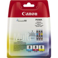 Canon CLI-8 Multipack - 3er-Pack - Gelb, Cyan, Magenta - Original - Tintenbehälter - für PIXMA iP6600D, iP6700D, Pro9000, Pro9000 Mark II (0621B029)