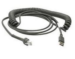 Zebra - USB-Kabel - USB Typ A, 4-polig (M) - 2.74 m - aufgespult - für Zebra DS3578, DS4208, DS6878, DS9208, LI4278 (CBA-U32-C09ZAR)