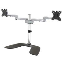 StarTech.com ARMDUALSS Dual Monitor Stand - Gelenkarme - Höhenverstellbar - Für VESA-Monitore bis 32 - Stahl & Aluminium - Aufstellung für 2 Monitore - Kunststoff, Aluminium, Stahl - Schwarz, Silber - Bildschirmgröße: 81.3 cm (32) - Schreibtisch