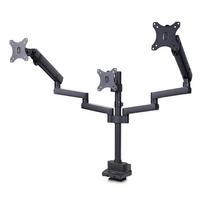 StarTech.com Triple Monitor Desk Mount For Up To Three 27in Screens, VESA 75x75/100x100, Tool-Less Arm Adjustments, C-Clamp/Grommet Mount, Spring-Assisted Arms - Befestigungskit - einstellbarer Arm - für 3 LCD-Anzeigen - Aluminium, Stahl, Kunststoff - Sch (3MP2AG-MONITOR-ARM)