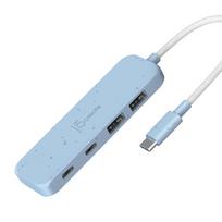 j5create Umweltfreundlicher USB-C-zu-Hub Typ C & Typ A Gen 2 mit 4 Anschlüssen, USB 3.2 Gen 1 (3.1 G (USB-C, 4 Ports) Blau (JCH342EC-N)