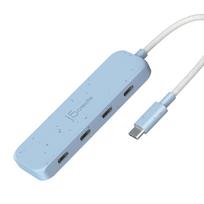 jj5create Umweltfreundlicher USB-C-zu-Hub Typ C Gen 2 mit 4 Anschlüssen, USB 3.2 Gen 1 (3.1 Gen 1) Ty (USB-C, 4 Ports) Blau (JCH345EC-N)