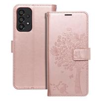 MEZZO knygų dėklas SAMSUNG A33 5G medžio rožinė auksinė