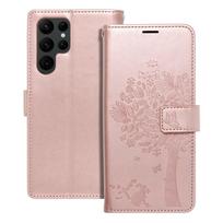 MEZZO knygų dėklas SAMSUNG S22 Ultra rožių auksu