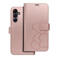 MEZZO knygų dėklas SAMSUNG A16 5G meškiuko rožinė auksas