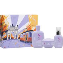 Alfaparf Milano Semi di Lino Smooth Holiday Kit dovanų rinkinys nepaklusniems, šiauštis linkusiems plaukams 3 vnt.