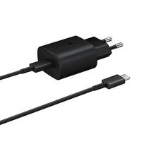 Samsung 25W EP-TA800EBE USB-C Sieninis Įkroviklis su Samsung EP-DA705BBE USB-C / USB-C Kabelio Pakeitimo Rinkinys - Juodas
