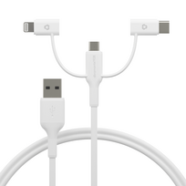 dbramante1928 - Re-charge - 3in1 Cable–USB A to USB-A,C & Lightn-W