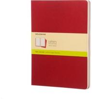 Moleskine Plain Cahier Xl - Red Cover (3 Set)