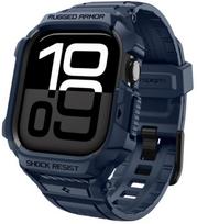 Mėlynas dėklas - apyrankė Apple Watch 10 / 11 (42mm) laikrodžiui "Spigen Rugged Armor PRO V2"