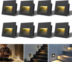 8 x 3 W LED sieninis šviestuvas laiptams, IP44