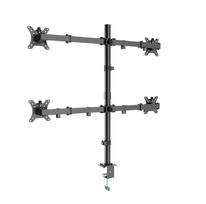 Gembird MA-D4-01 Reguliuojamas stalas 4 ekranų tvirtinimo laikiklis (sukimas, pasvirimas, apsukimas), 13"-32", iki 10 kg kiekvienam ekranui