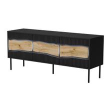 Cama INSERTO 3D televizoriaus spintelė 143.5x40x61.5 juoda + LED