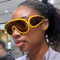 Sports Punk Oversized Sunglasses Steampunk Y2K Women Men Personality Sun Glasses Ladies  Luxury Brand Eyewear Goggle UV400