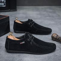 Pavasariniai Suede Odiniai Vyriški Laisvalaikio Batai Madingi Vyriški Batai Kvėpuojantys Vyriški Mokasinai Slip-On Vyriški Plokščiapadžiai Vyriški Batai Vairavimui 39 juoda