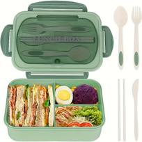 Portable Bento Boxes Adult Lunch Box Containers With 4 Compartments Lunchable Food Container Back To School For Adults Men Women žalia