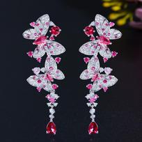 Needle Atmosphere Celebrity Butterfly Earrings Temperament Earrings, Micro-Inlaid Zircon Butterfly Zircon Earrings