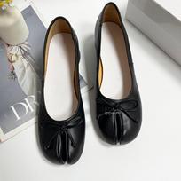 IPPEUM Tabis Batai Su Skeltais Pirštais Balerinos Didelio Dydžio 43 Moteriški Mary Jane Žemi Kulniukai Juodi Odiniai Balerinos Zapatos Mujer 4  (22.5CM) balta