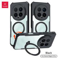 XUNDD Dėklas Huawei Honor Magic8 Magic 8 Pro, atsparus smūgiams, prabangus galinis dangtelis su pasukamu magnetiniu laikikliu For Honor Magic 8 Pro juoda