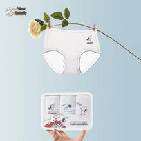 Gongdie Snoopy Collaboration Women's Mid-Waist Briefs (3-Pack) M