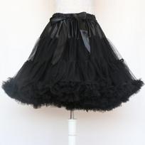 Moteriški apatiniai sijonai Lolita Tutu Sijonas apatinis sijonas Trumpas Crinoline Cosplay Kawaii Cute juoda