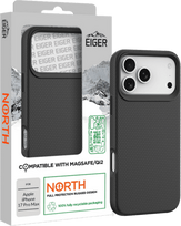 Eiger COQUE RIGIDE NOIRE ULTRA-RENFORCÉE POLYCARBONATE*DROP-TEST 4 METRES* MAGSAFE POUR APPLE IPHONE 17 PRO MAX - EIGER® (EGCA00903)