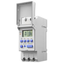 Qoltec Electronic timer switch for DIN rail with battery