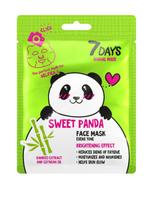 7 DAYS Lakštinė skaistinanti veido kaukė su bambuko ekstraktu ir sojos pupelių aliejumi Sweet Panda, 28 g
