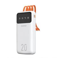 Dudao talpus powerbankas su 3 integruotais kabeliais 20000mAh USB Type C + micro USB + Lightning baltas (Dudao K6Pro +)