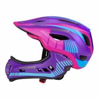 Rockbros TT-32SBPP-S vaikiška dviračio šalmą su nuimamu smakru, dydis S - purpurinė-rožinė